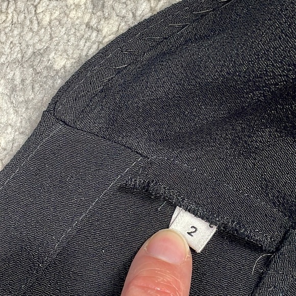 NWT Sandro Raviv Wrap Effect Crepe Dress LBD Sleeveless Cross Front Black Sz M - Picture 14 of 16